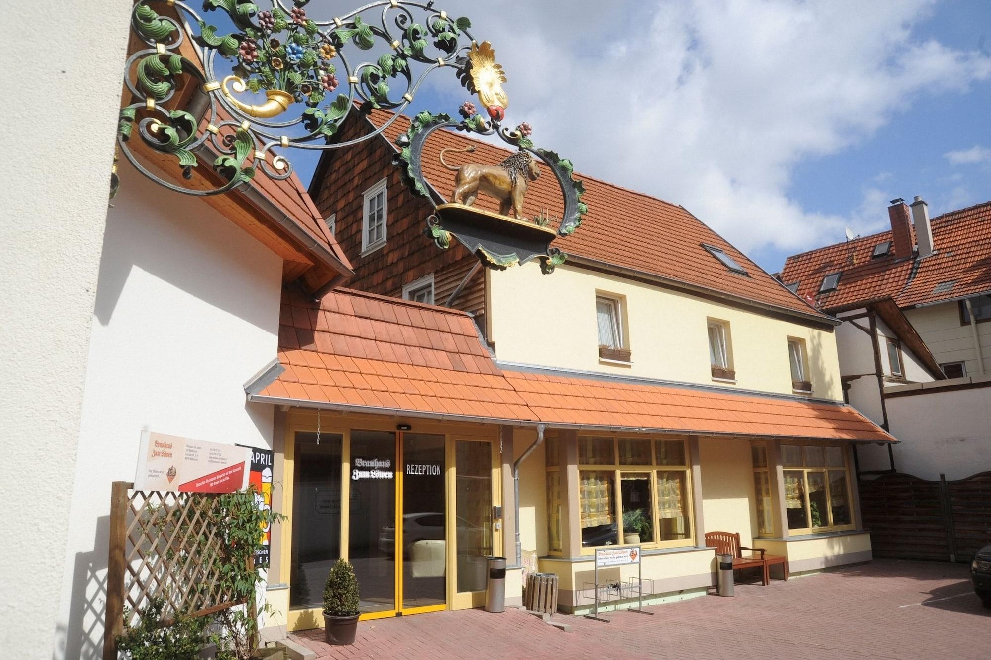 Hotel Brauhaus Zum Löwen Mühlhausen Exterior foto