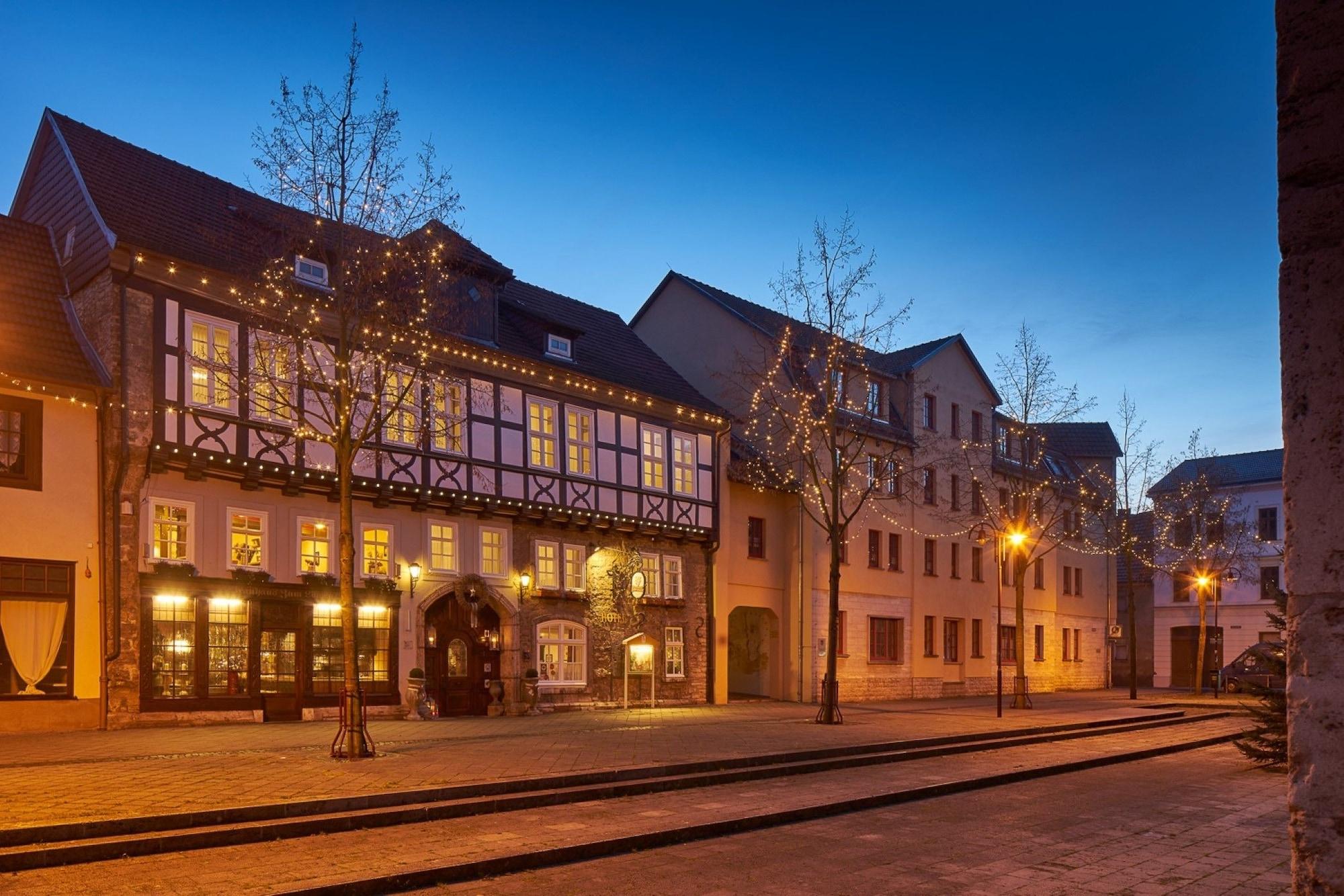Hotel Brauhaus Zum Löwen Mühlhausen Exterior foto