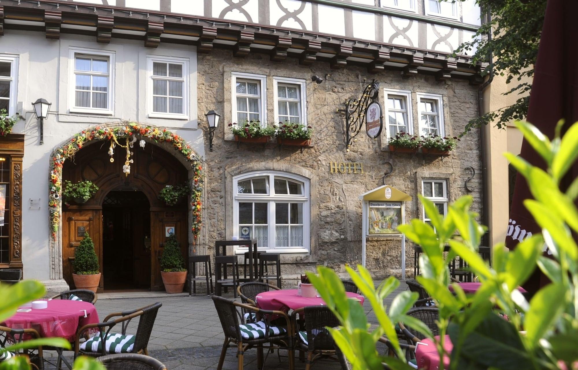 Hotel Brauhaus Zum Löwen Mühlhausen Exterior foto
