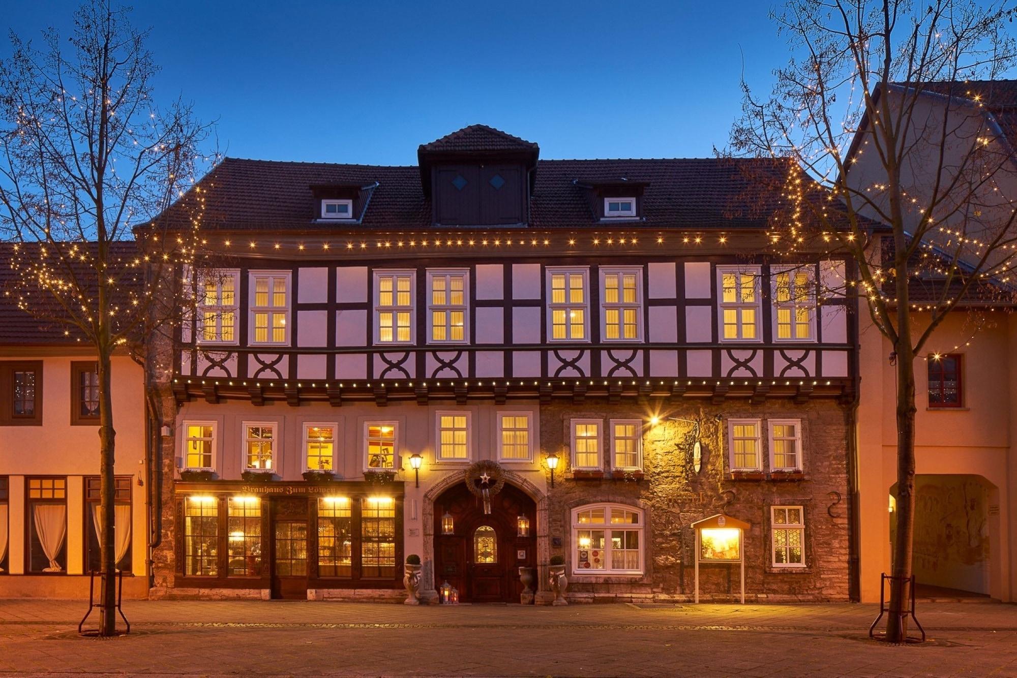 Hotel Brauhaus Zum Löwen Mühlhausen Exterior foto
