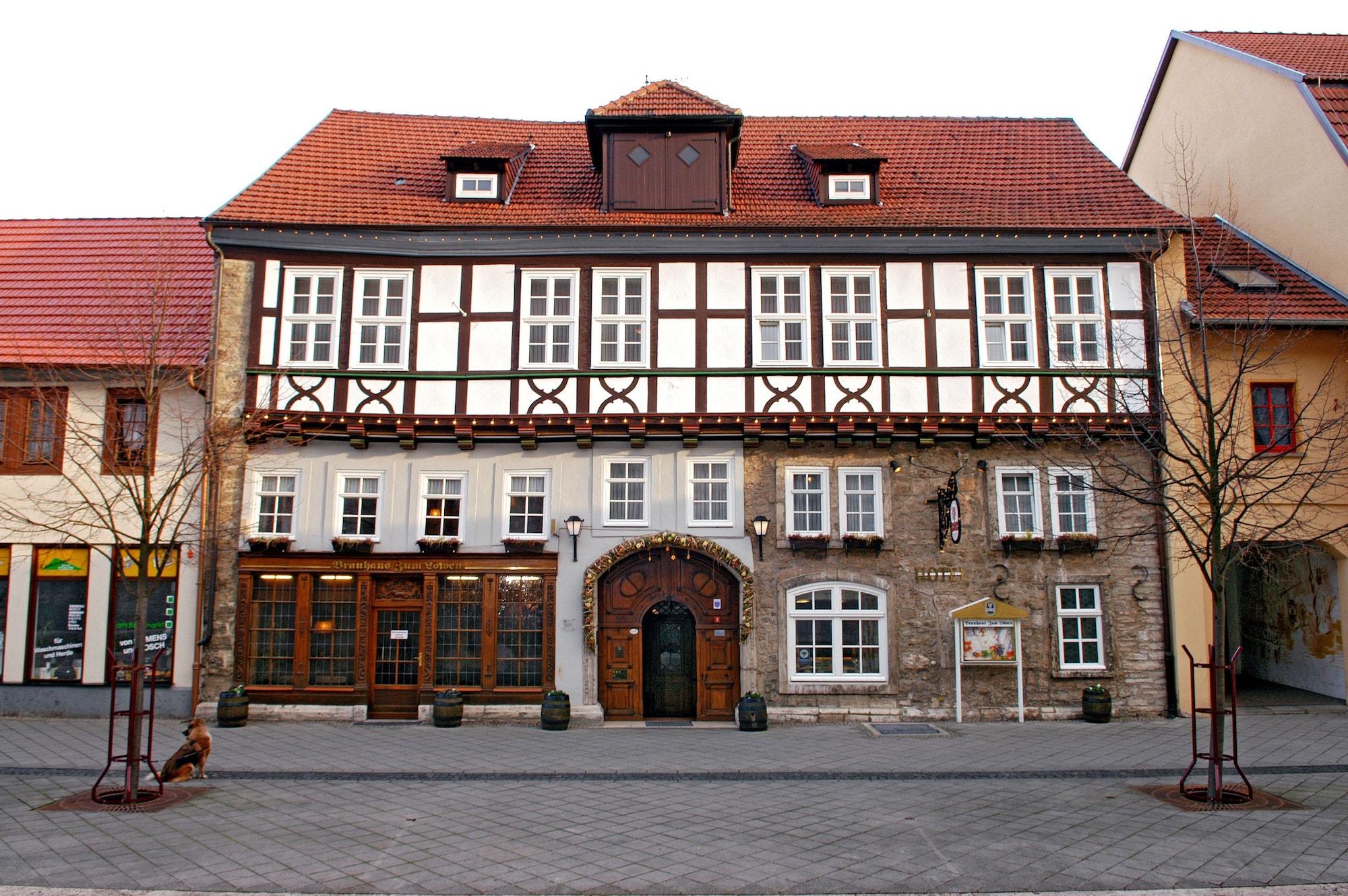 Hotel Brauhaus Zum Löwen Mühlhausen Exterior foto